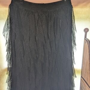 Elegant Black Layered Skirt